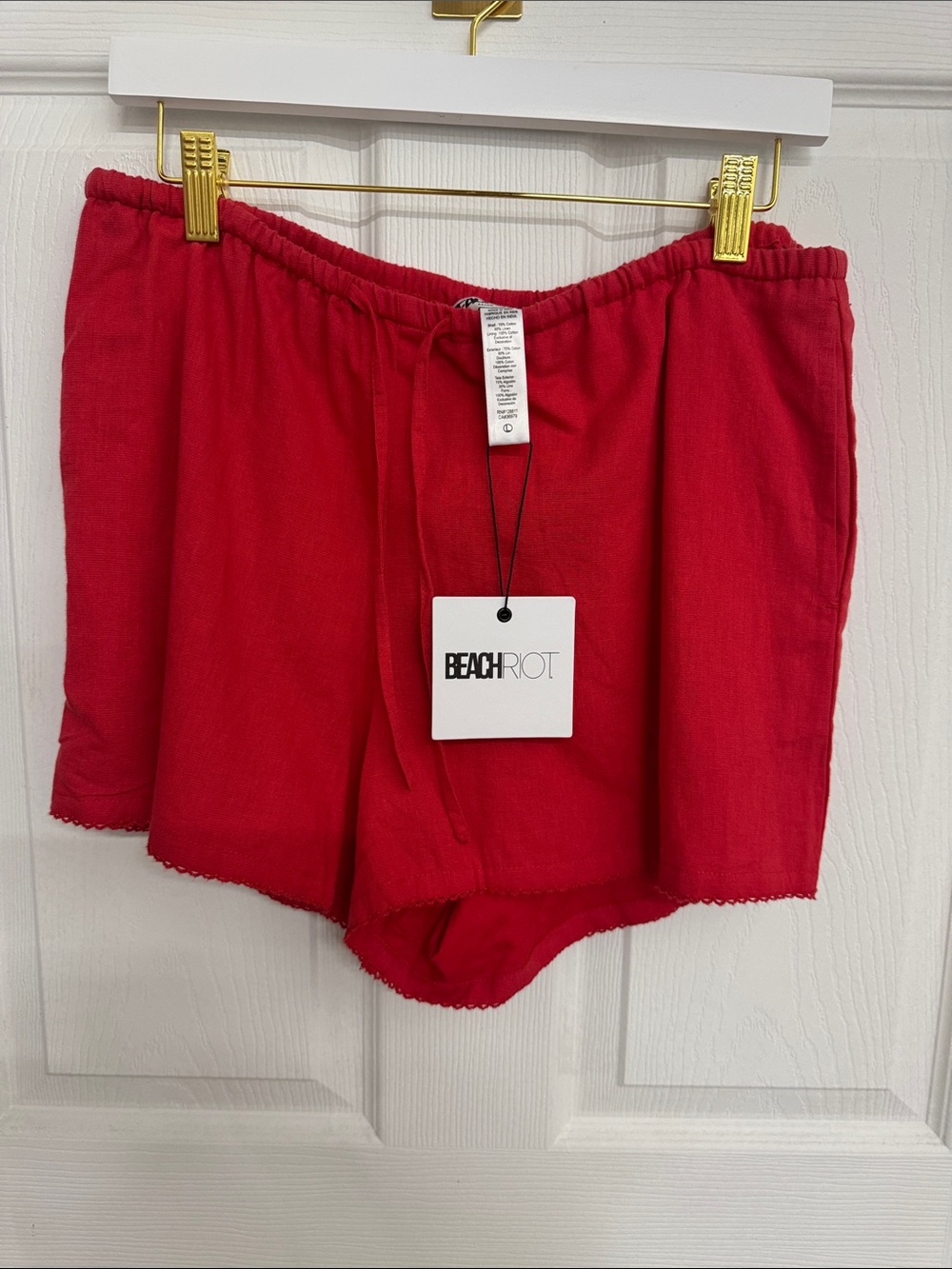 Beach Riot Red birkley short linen blend